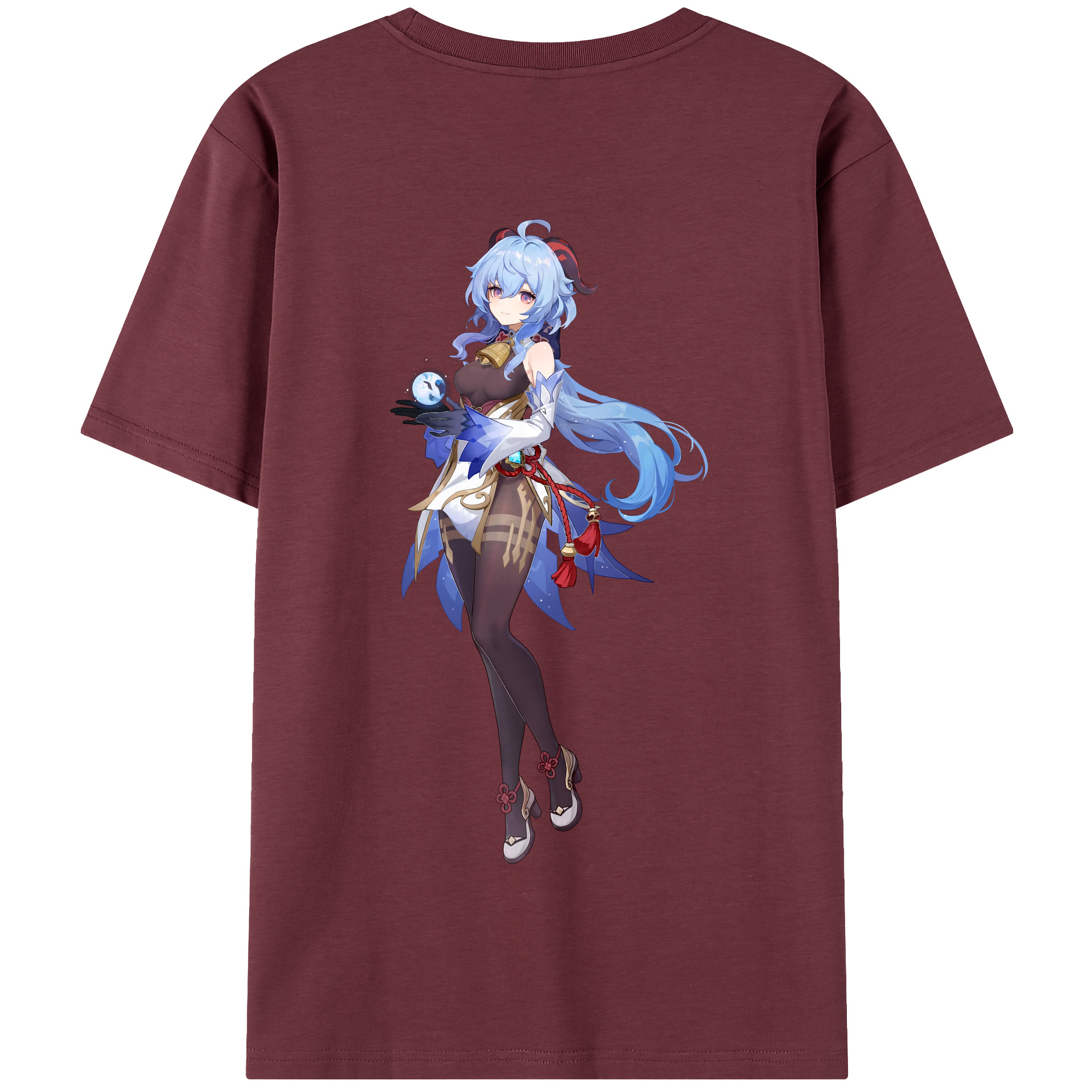 げんし神 甘雨 かんう genshin Ganyu 綿100％半袖Tシャツ（背面プリント）